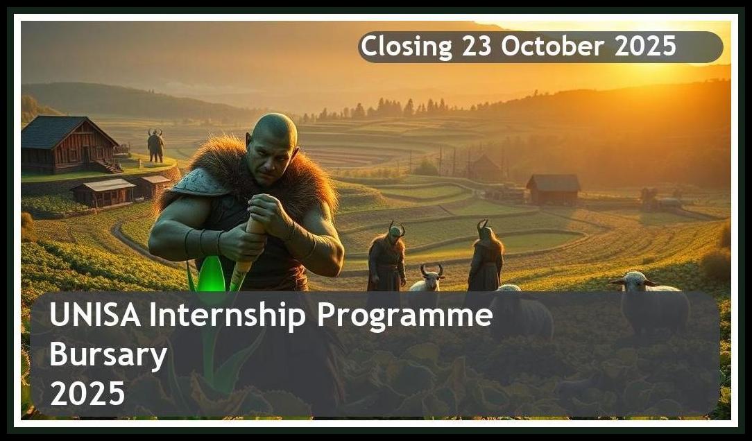 UNISA Internship Programme Bursary 2026 – Closing Date: 23 October 2025 Apply Now!