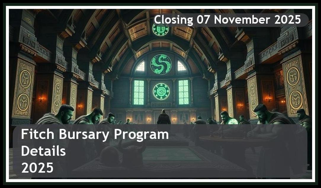 Fitch Bursary Program 2026 – Closing Date: 07 November 2025 – Apply Now!