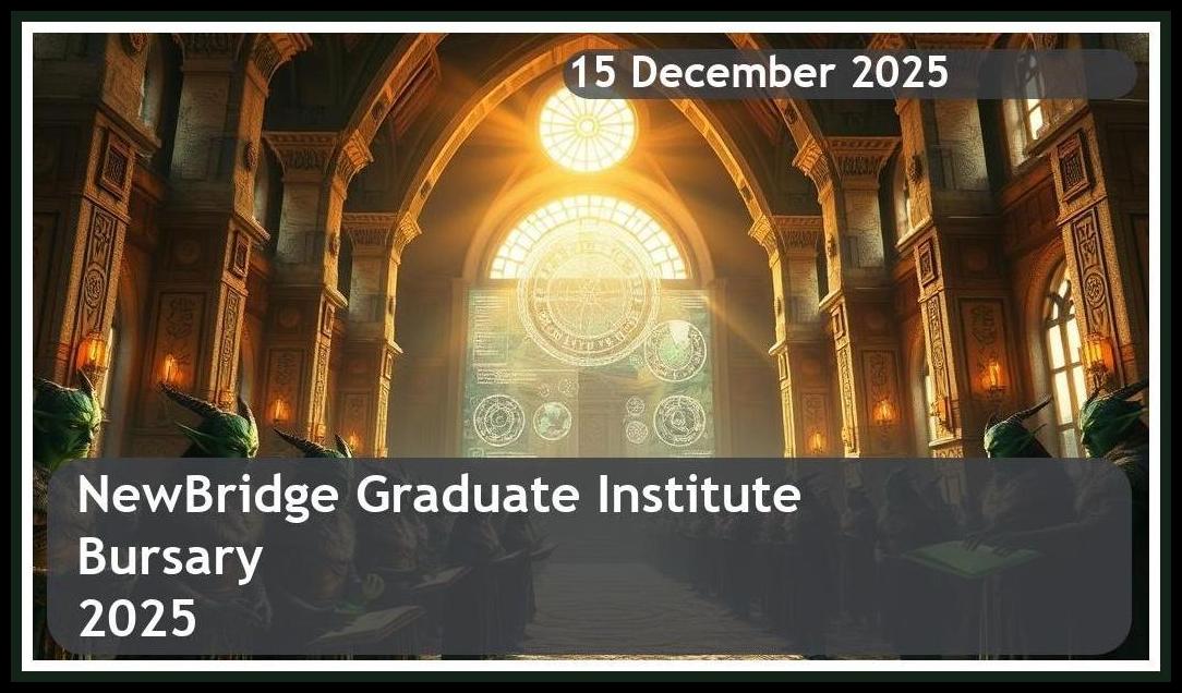 NewBridge Graduate Institute Bursary 2026 – Closing Date: 15 December 2025 – Funding Your Future