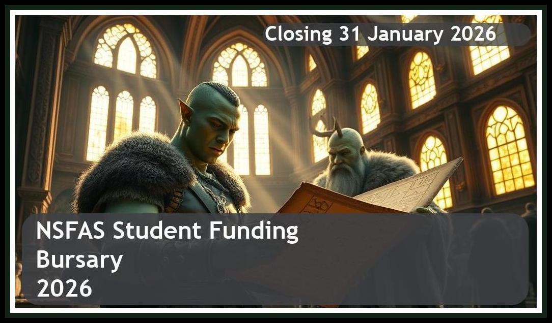 NSFAS Bursary 2026 – Closing Date: 31 January 2026 Apply Now!