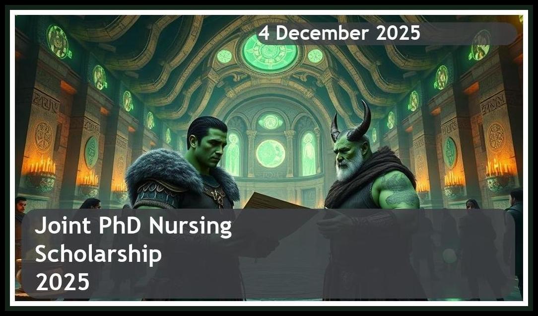 Joint PhD Nursing Scholarship 2026 – Closing Date: 4 December 2025 – Apply Now!