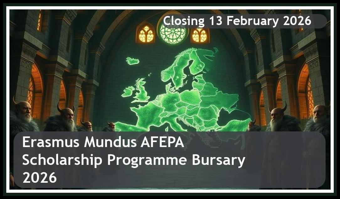 Erasmus Mundus AFEPA Scholarship Programme Bursary 2026 – Closing Date: 13 February 2026 – Apply Now!