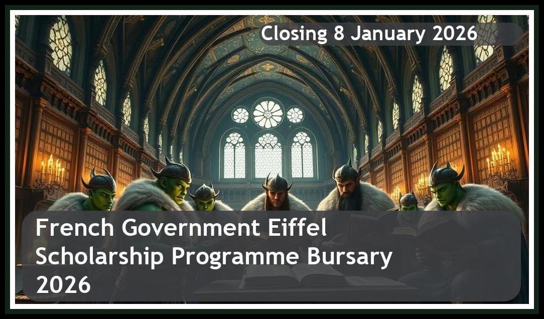 French Government Eiffel Excellence Scholarship Programme Bursary 2026 – Closing Date: 8 January 2026 – Apply Now!