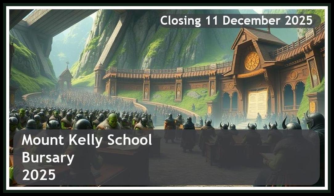 Mount Kelly Bursary 2026 – Closing Date: 11 December 2025 – Apply Now!