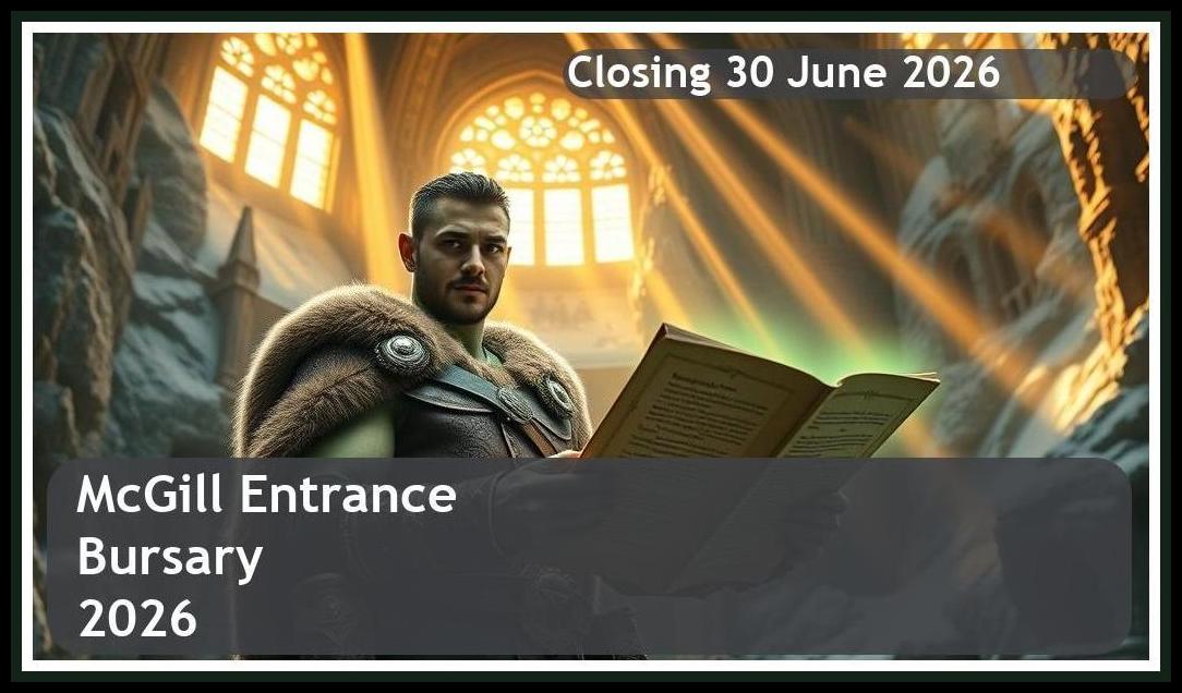 McGill Entrance Bursary 2026 – Closing Date: 30 June 2026 – Apply Now!