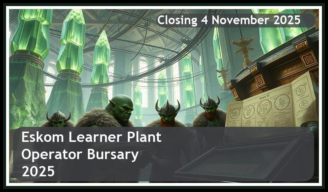 Eskom Learner Plant Operator Bursary 2025 – Closing Date: 4 November 2025 Apply Now