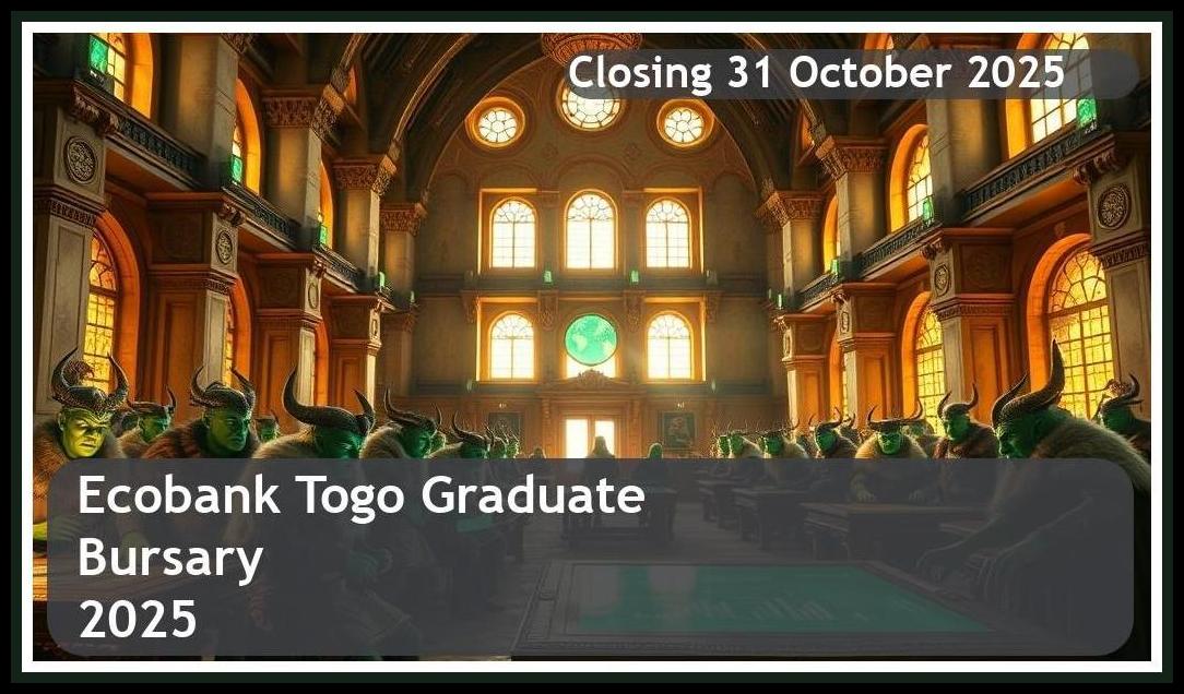 Ecobank Togo Graduate Bursary 2025 – Closing Date: 31 October 2025 – Don’t Miss Out!