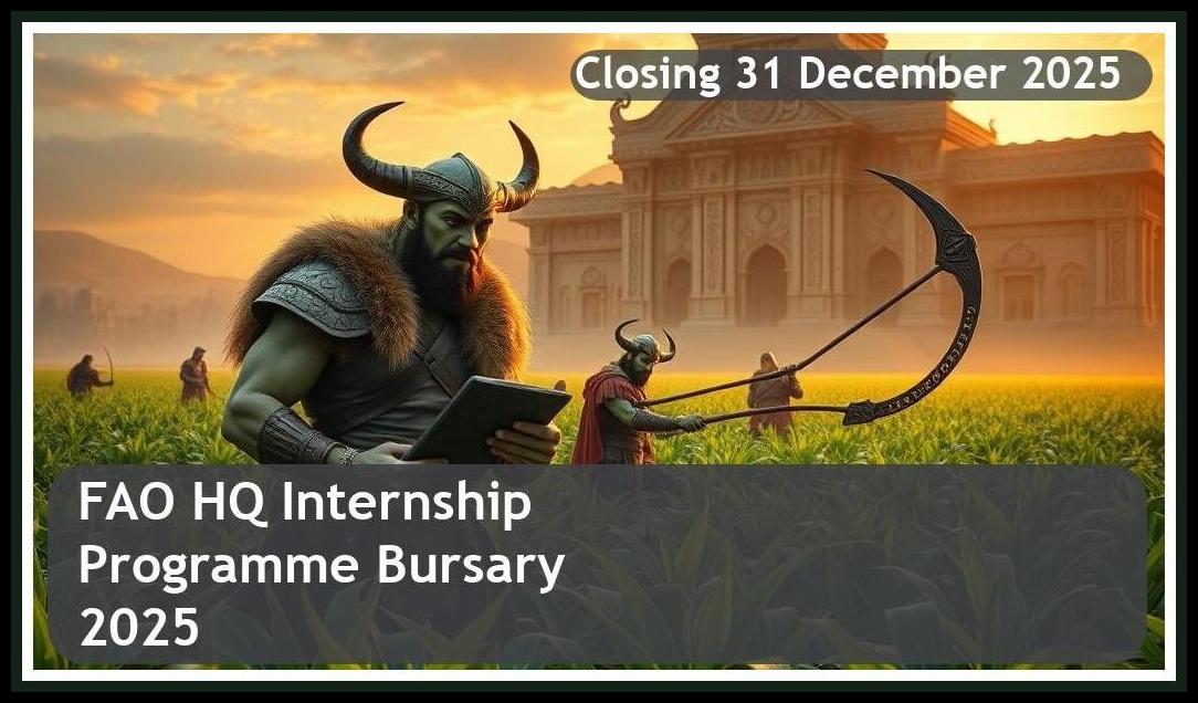 FAO HQ Internship Programme 2026 Bursary – Closing Date: 31 December 2025 Apply Now