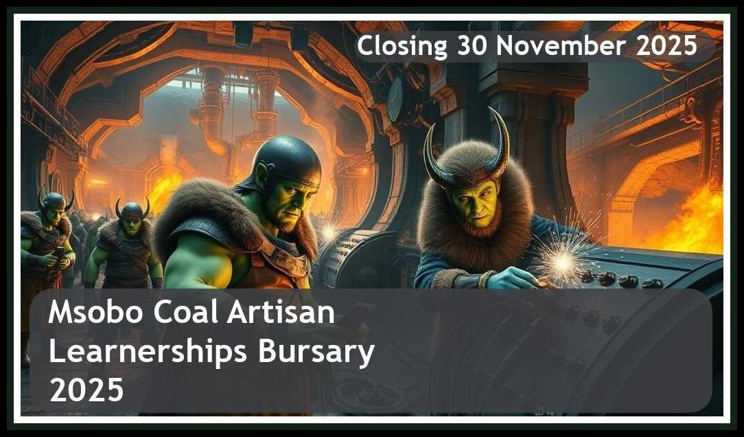 Msobo Coal Artisan Learnerships Bursary 2025 – Closing Date: 30 November 2025 – Apply Now!