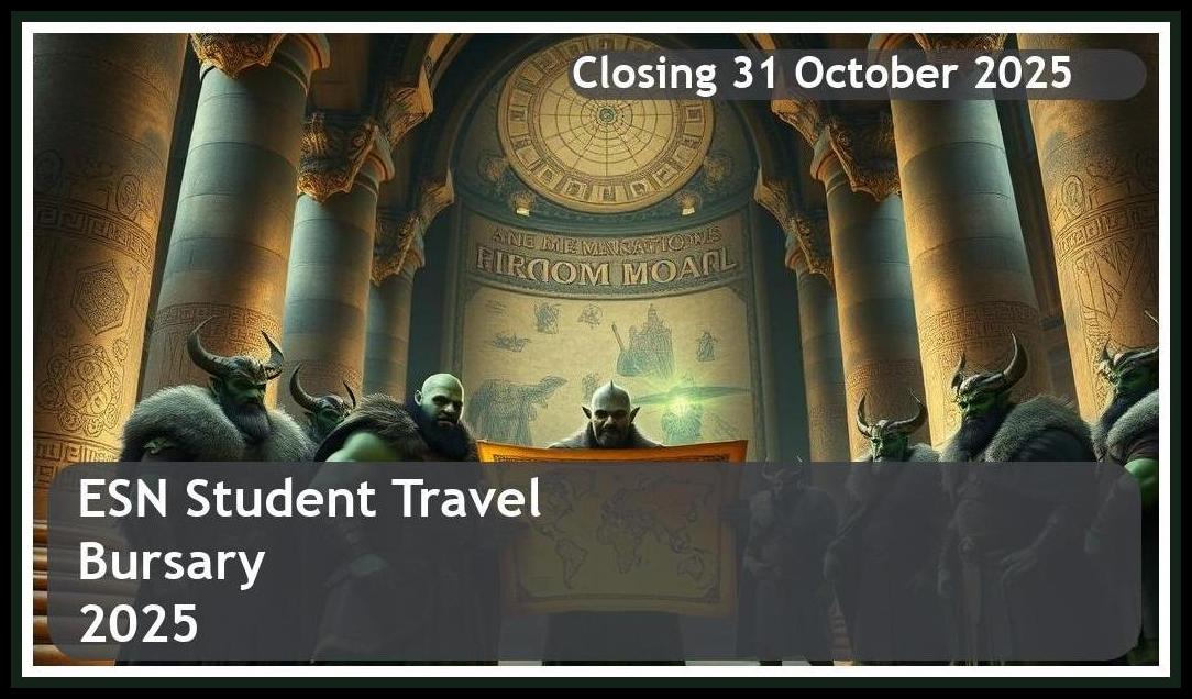 ESN Travel Bursary 2026 – Closing Date: 31 October 2025 – Apply Now!