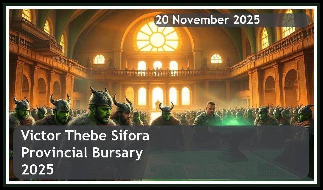 Victor Thebe Sifora Provincial Bursary 2026 – Closing Date: 20 November 2025, Apply Now!