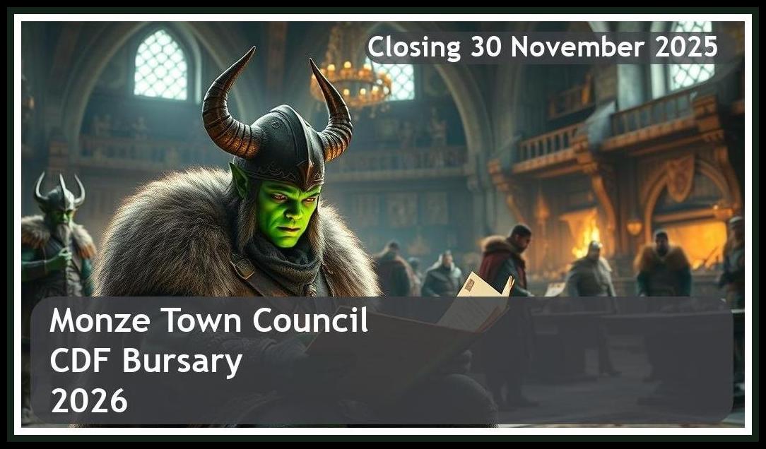 Monze Town Council CDF Bursary 2026 – Closing Date: 30 November 2025 – Apply Now!