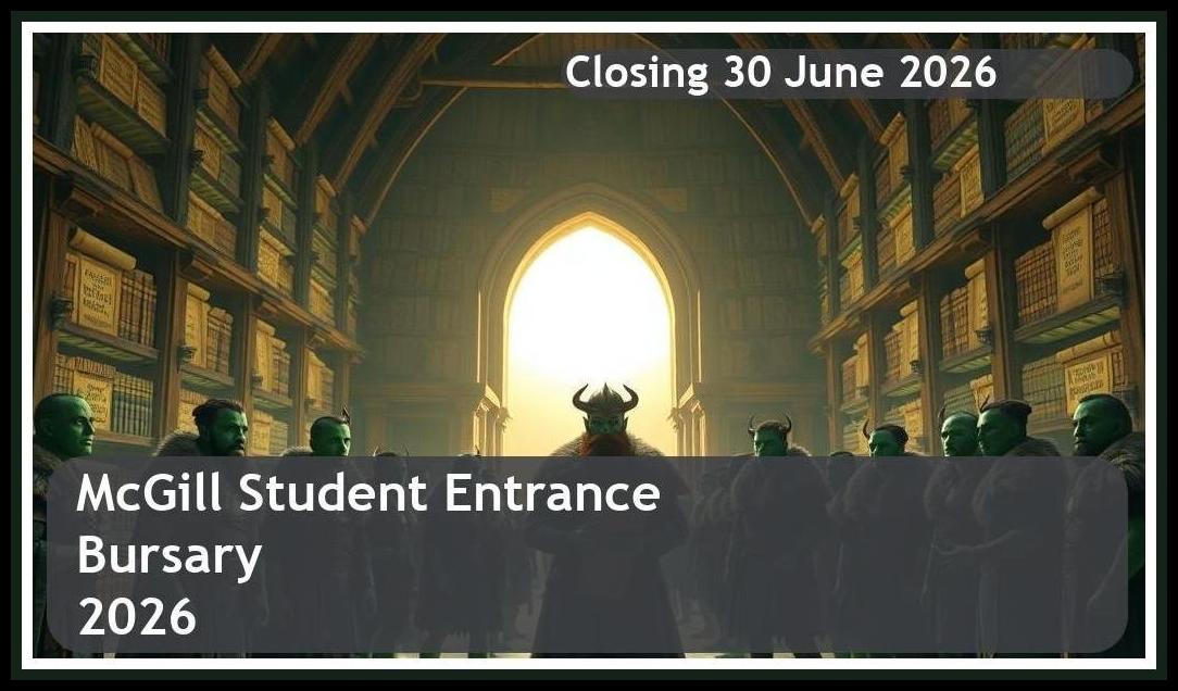 **McGill Entrance Bursary 2026 – Closing Date: 30 June 2026 – Apply Now!**