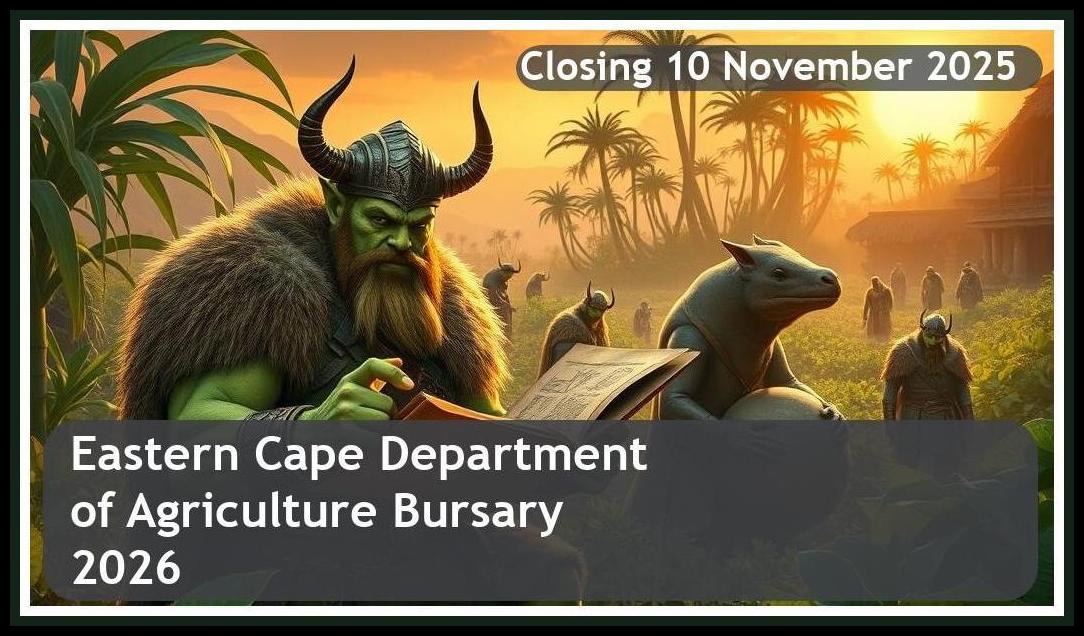 Eastern Cape Department of Agriculture Bursary 2026 – Closing Date: 10 November 2025 Apply Now!