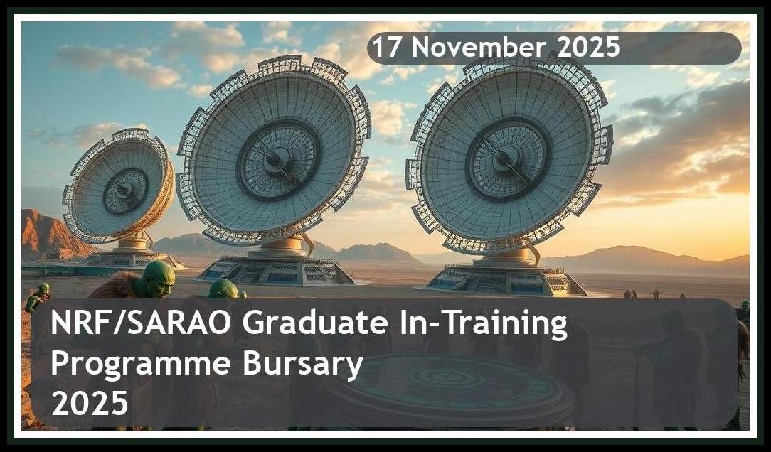 NRF/SARAO Graduate In-Training Programme Bursary 2026 – Closing Date: 17 November 2025 Apply Now!