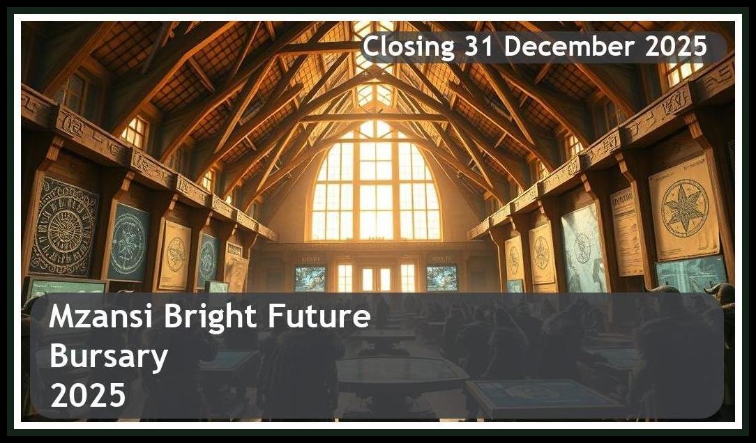 Mzansi Bright Future Bursary 2026 – Closing Date: 31 December 2025 Apply Now!