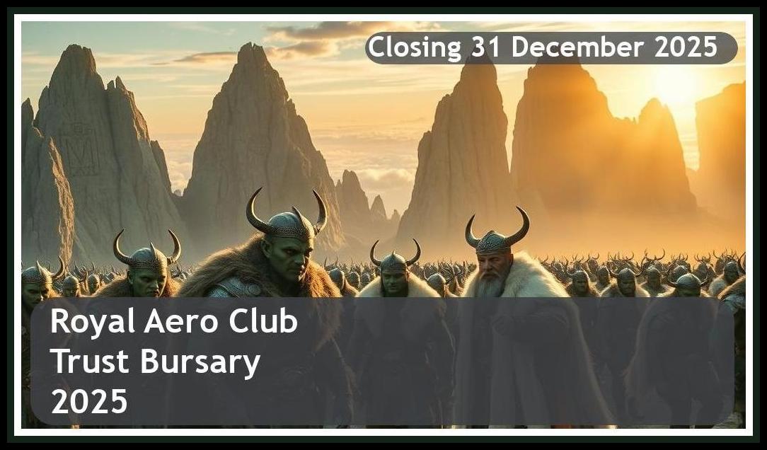 Royal Aero Club Trust Bursary 2026 – Closing Date: 31 December 2025 – Get Funded!