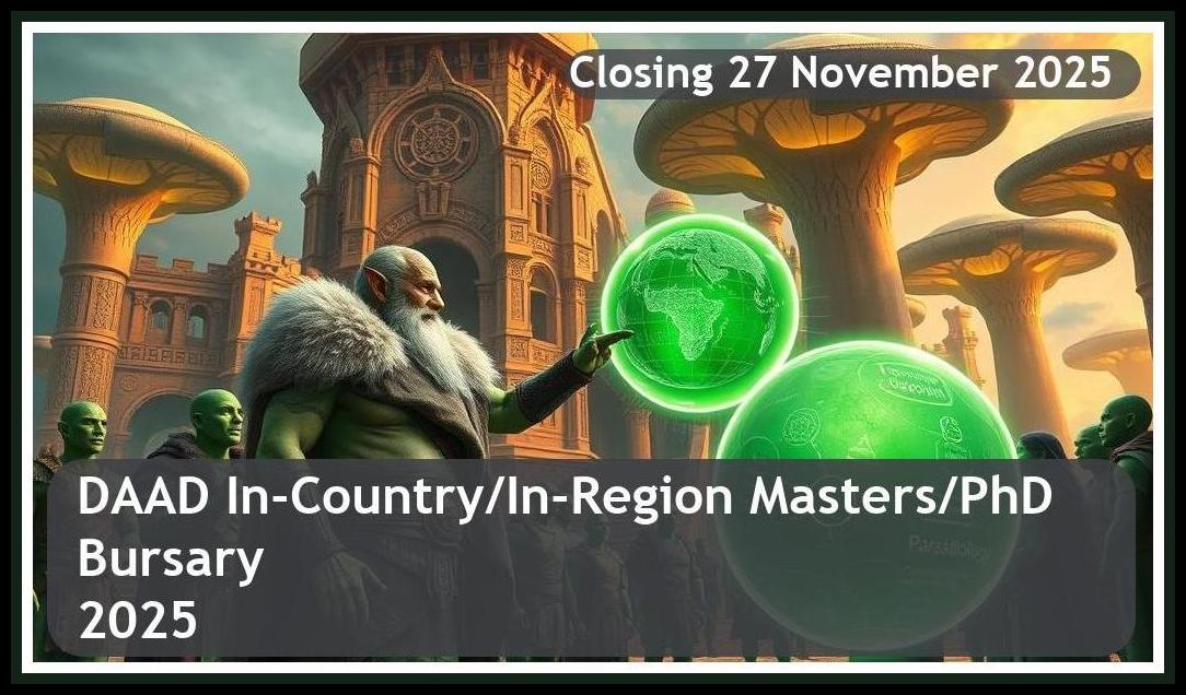 DAAD In-Country/In-Region Masters/PhD Bursary 2026 – Closing Date: 27 November 2025 Get Funded!