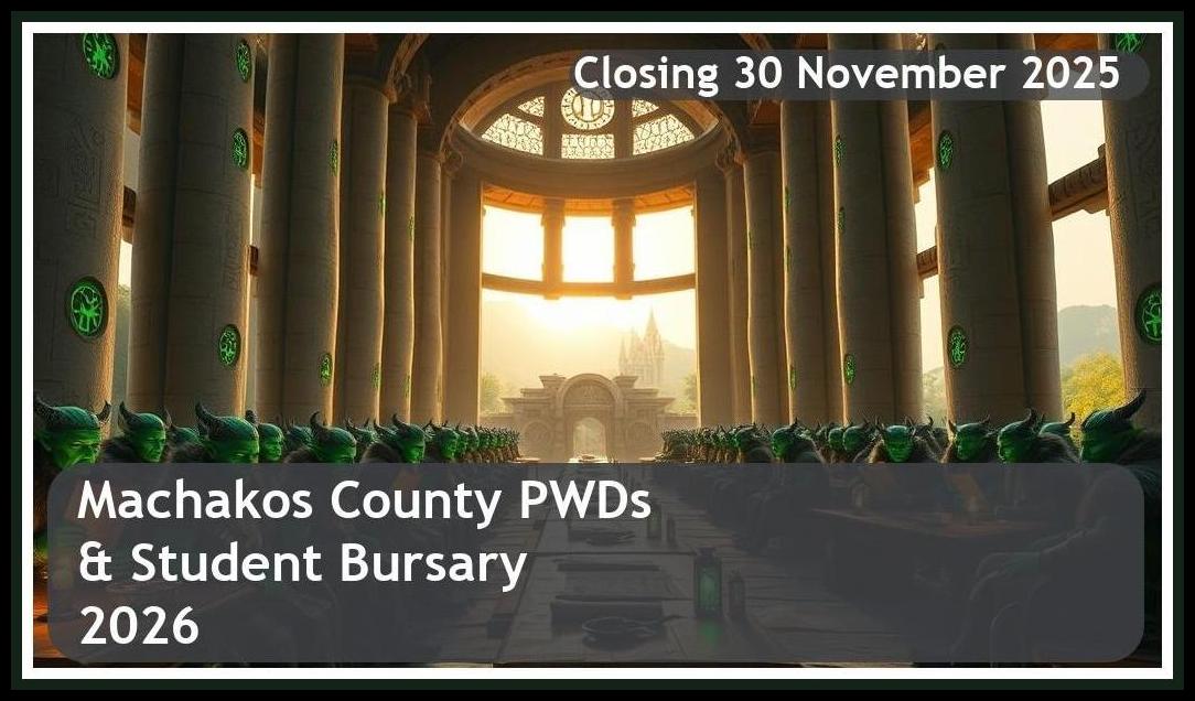 Machakos County PWDs & Student Bursary 2026 – Closing Date: 30 November 2025 Apply Now