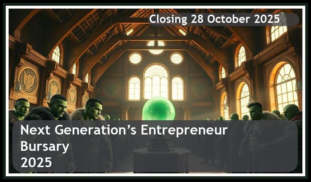 **Next Generation’s Entrepreneur Bursary 2025 – Closing Date: 28 October 2025 – Apply Now!**
