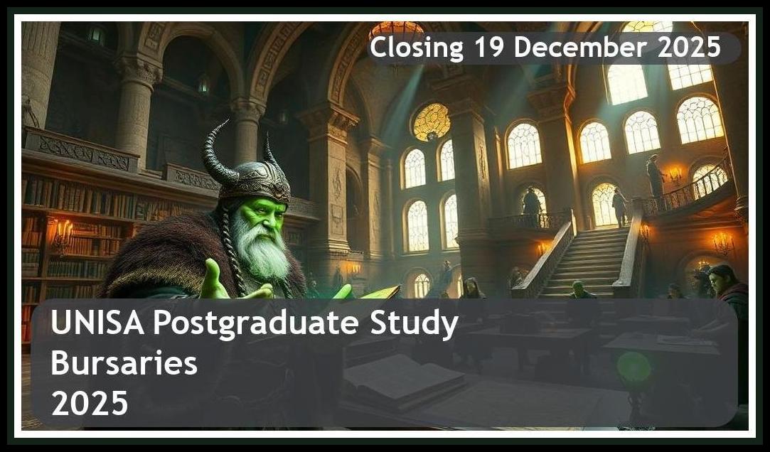 UNISA Postgraduate Bursaries 2026 – Closing Date: 19 December 2025 Apply Now!