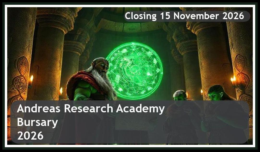 Andreas Research Academy Bursary 2026 – Closing Date: 15 November 2026 Apply Now