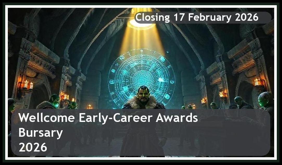 Wellcome Early-Career Awards Bursary 2026 – Closing Date: 17 February 2026 Apply Now!