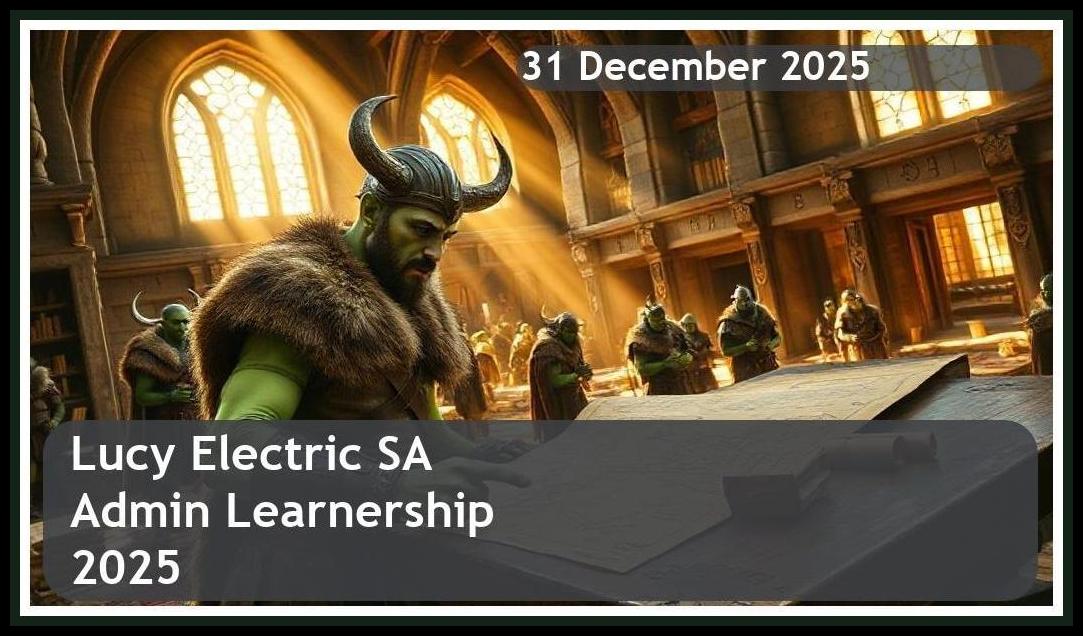 Lucy Electric SA Admin Learnership 2025 – Closing Date: 31 December 2025 Apply Now!