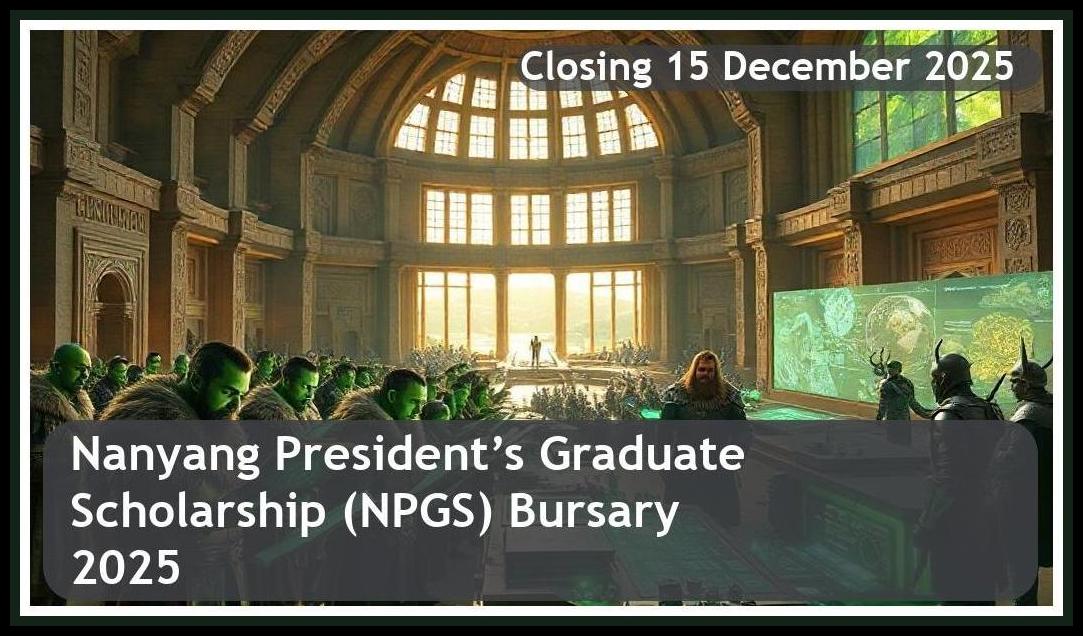 Nanyang President’s Graduate Scholarship (NPGS) Bursary 2026 – Closing Date: 15 December 2025 Apply Now