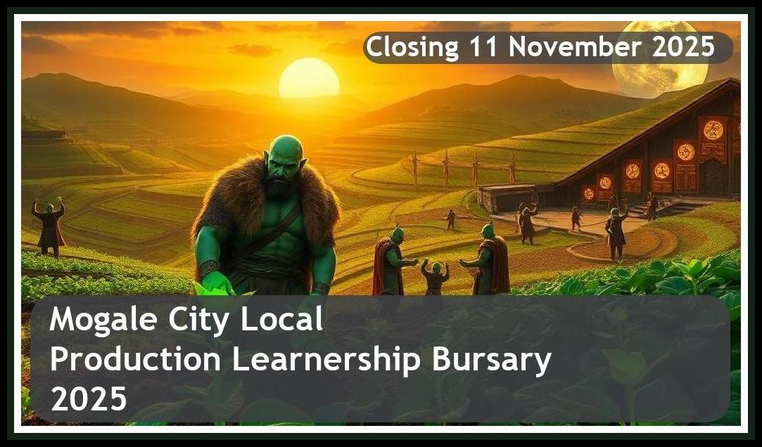 Mogale City Local Municipality Plant Production Learnership Bursary 2025 – Closing Date: 11 November 2025 Apply Now
