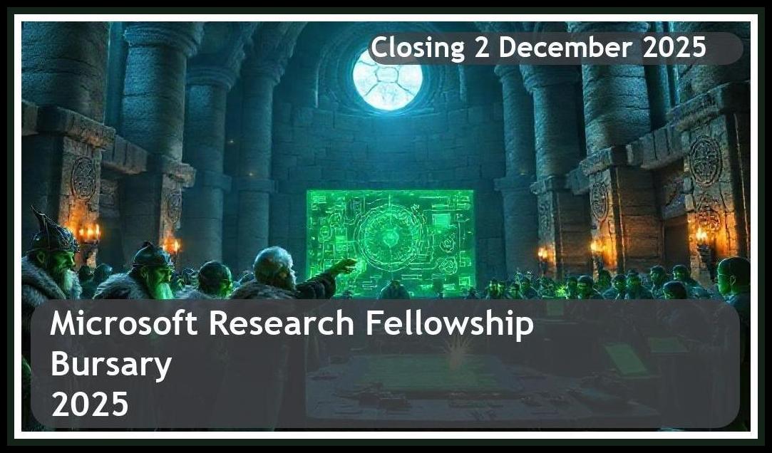 Microsoft Research Fellowship Bursary 2026 – Closing Date: 2 December 2025 – Apply Now!