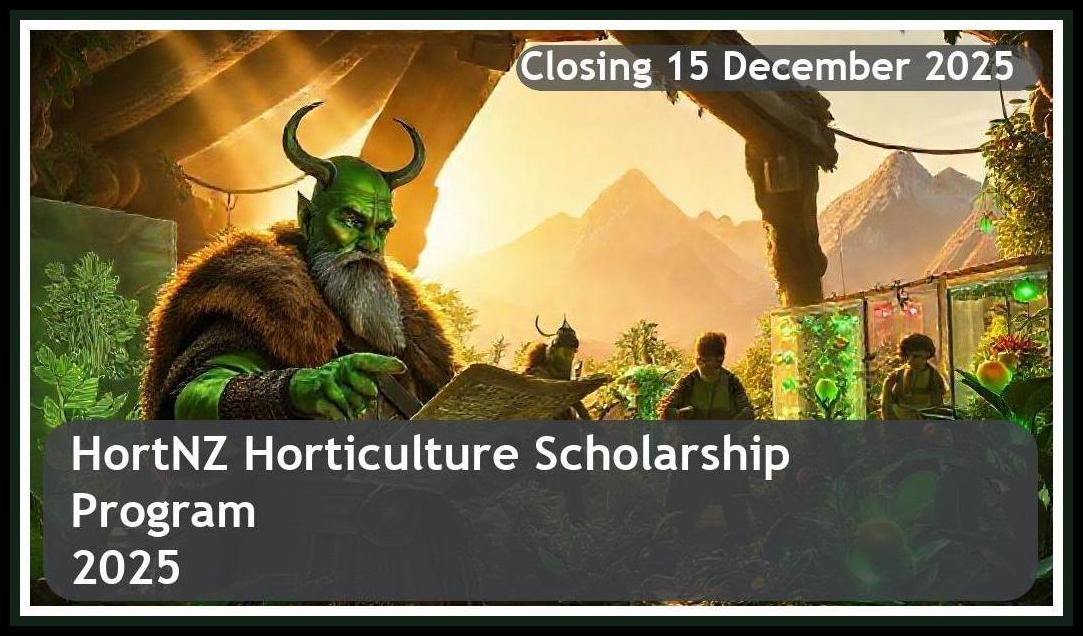 HortNZ Horticulture Scholarship 2026 – Closing Date: 15 December 2025 Apply Now!