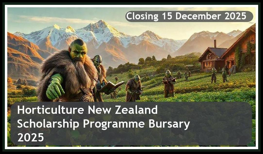 Horticulture New Zealand (HortNZ) Scholarship Programme Bursary 2026 – Closing Date: 15 December 2025 – Apply Now!