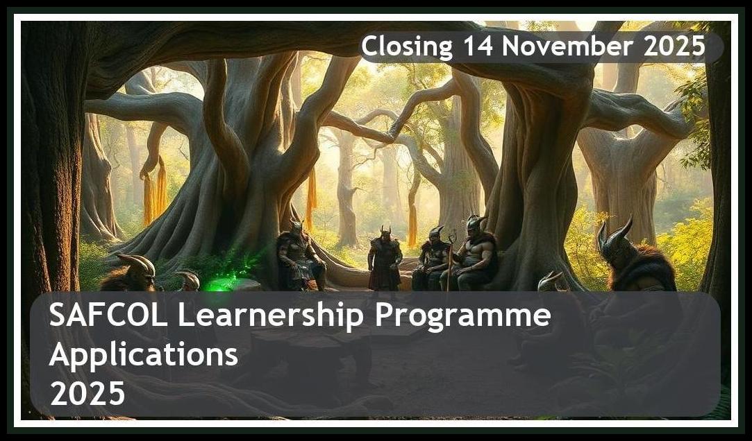 SAFCOL Learnerships 2026 – Closing Date: 14 November 2025 – Apply Now!