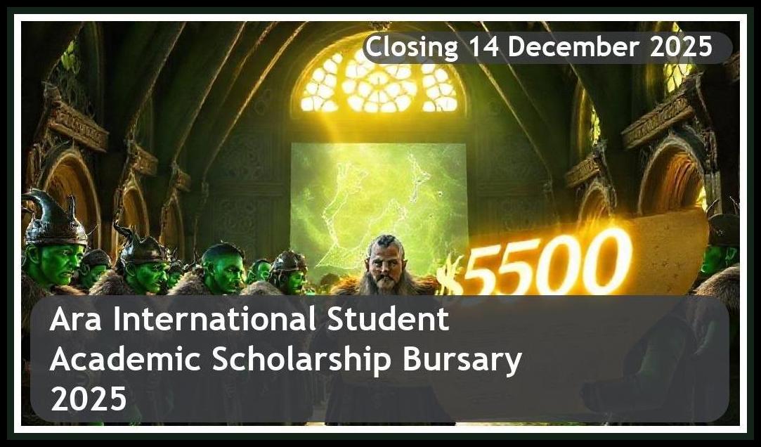 Ara International Student Academic Scholarship Bursary 2026 – Closing Date: 14 December 2025 – Apply Now!