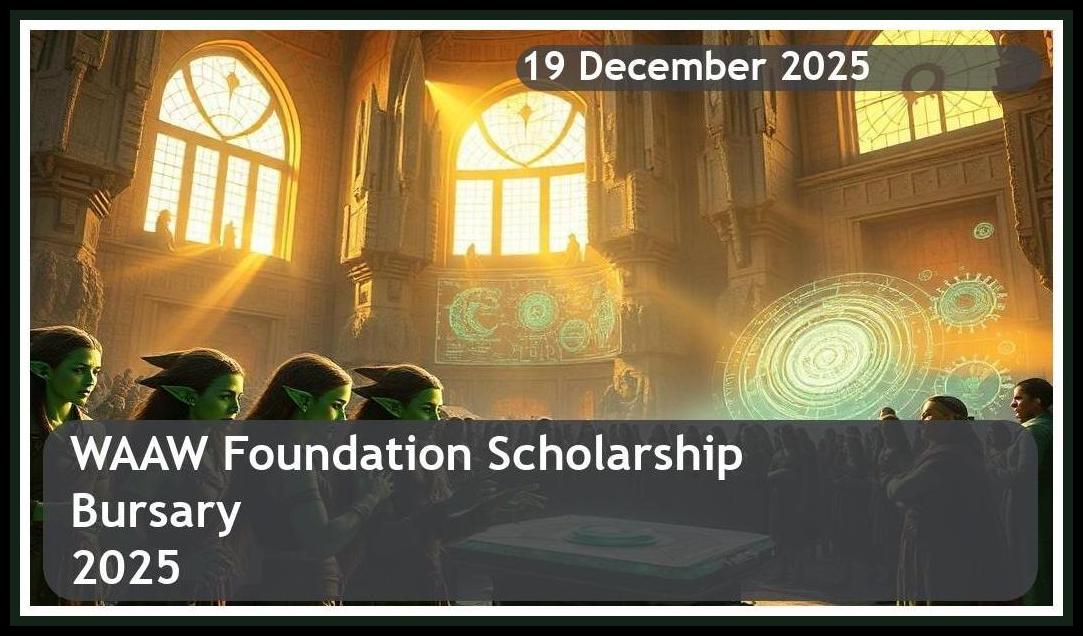 WAAW Foundation Scholarship 2025 Bursary – Closing Date: 19 December 2025 Apply Now