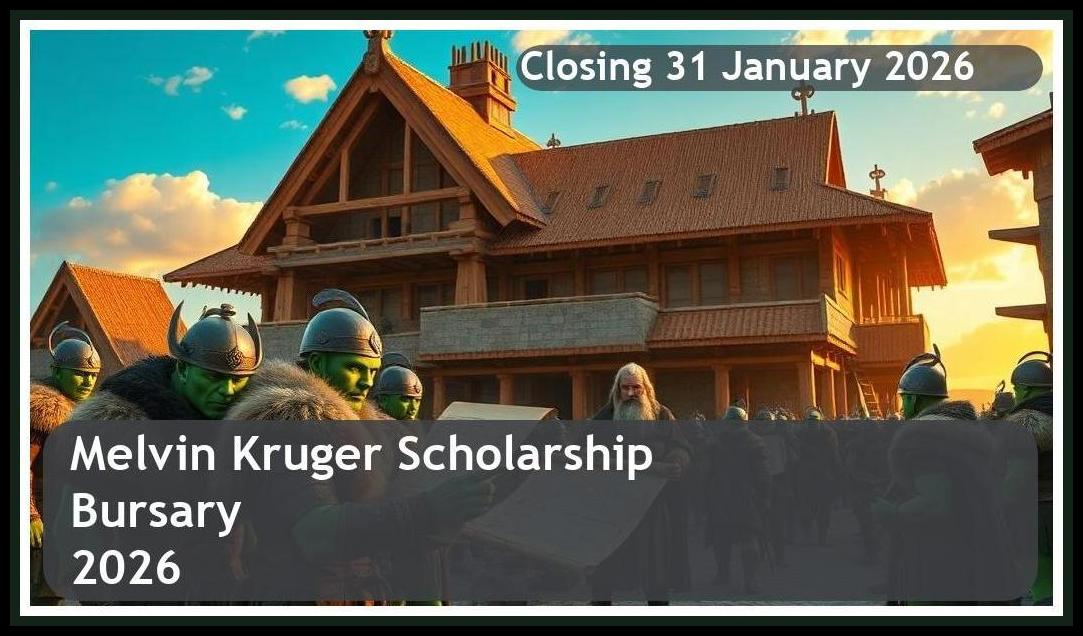 Melvin Kruger Scholarship Bursary 2026 – Closing Date: 31 January 2026 – Apply Now!