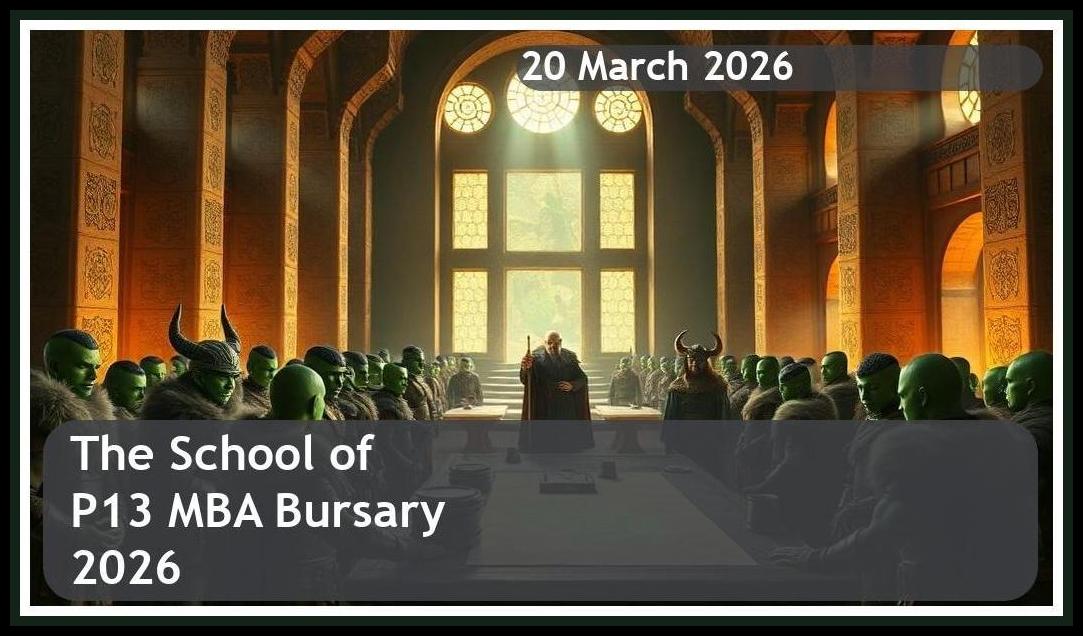 The School of Entrepreneurship P13 MBA Bursary 2026 – Closing Date: 20 March 2026 Apply Now!