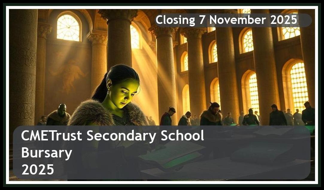 CMETrust Secondary School Bursary 2026 – Closing Date: 7 November 2025 Apply Now