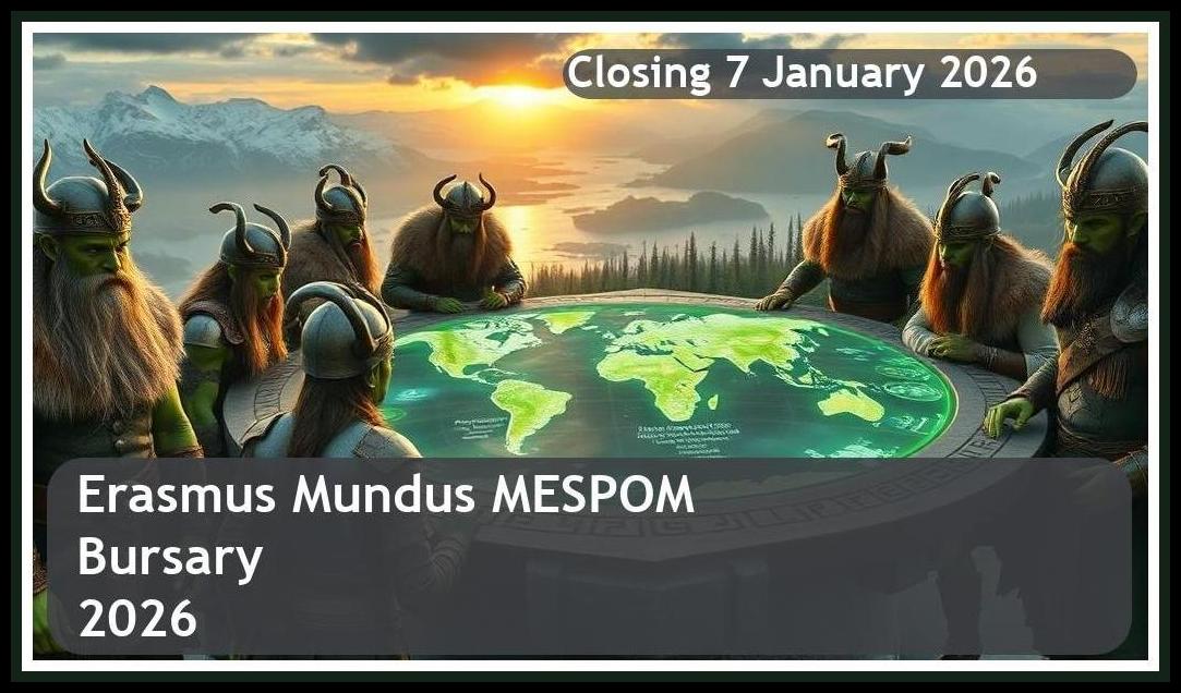 Erasmus Mundus MESPOM Bursary 2026 – Closing Date: 7 January 2026 – Get Funded!