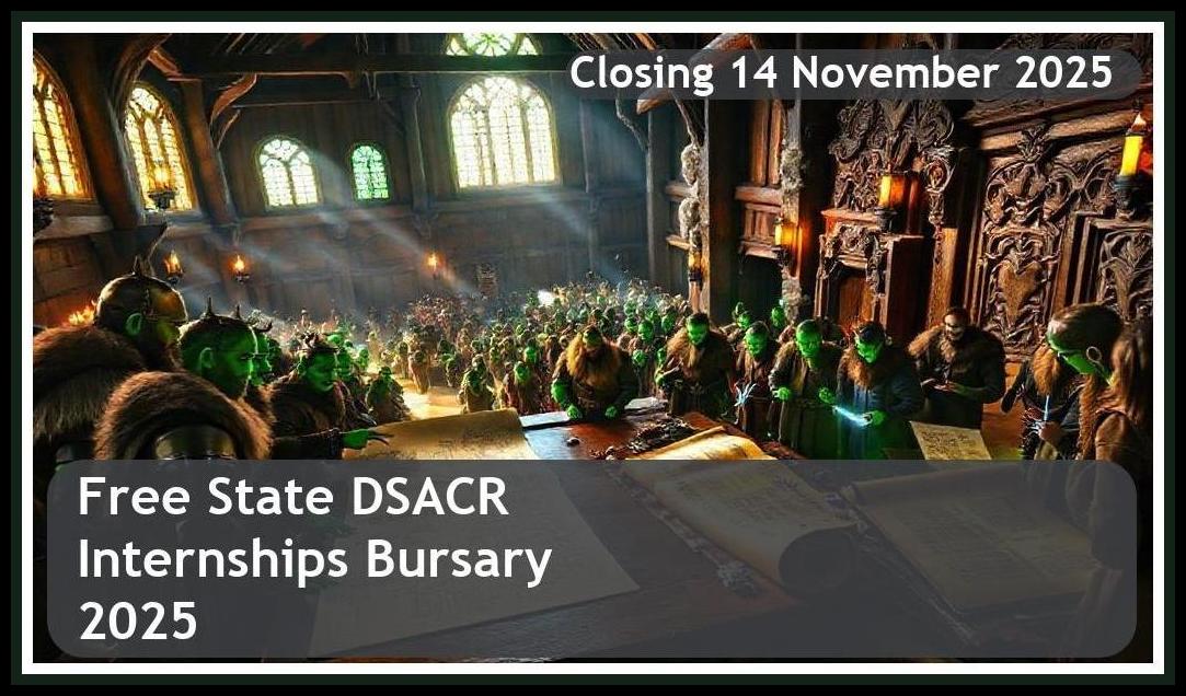 Free State DSACR Internships Bursary 2025 – Closing Date: 14 November 2025 Apply Now