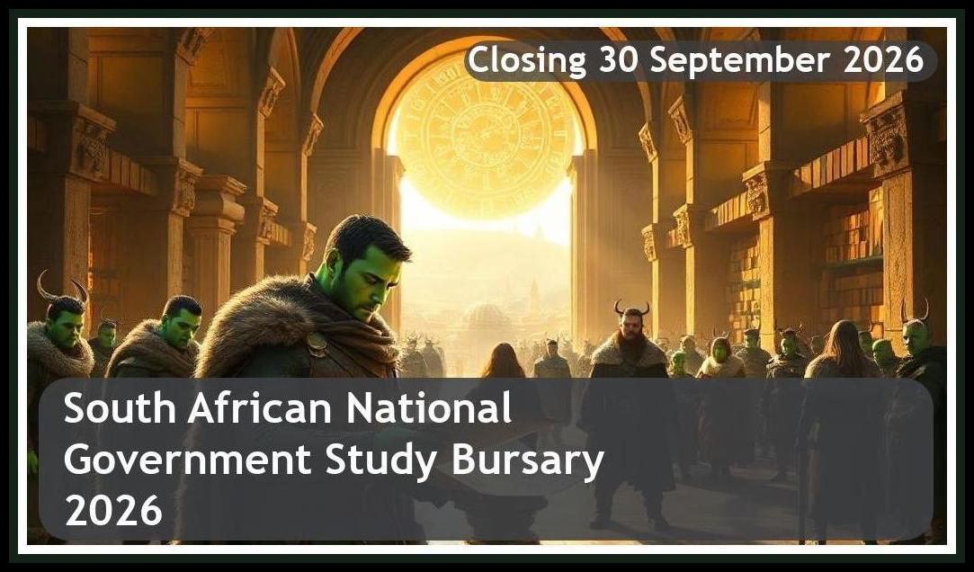 **South African National Government Study Bursary 2026 – Closing Date: 30 September 2026 Apply Now**