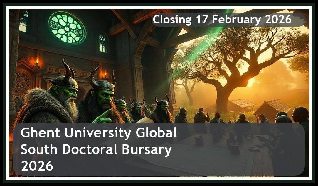Ghent University Global South Doctoral Bursary 2026 – Closing Date: 17 February 2026 Apply Now!