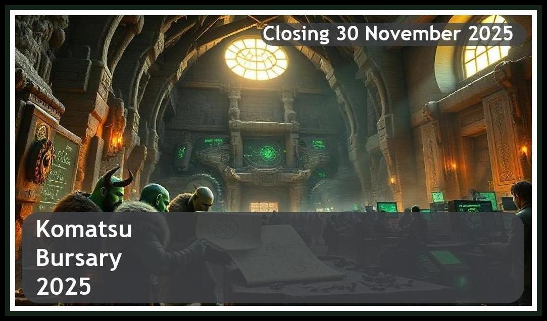 Komatsu Bursary 2026 – Closing Date: 30 November 2025 Apply Now!