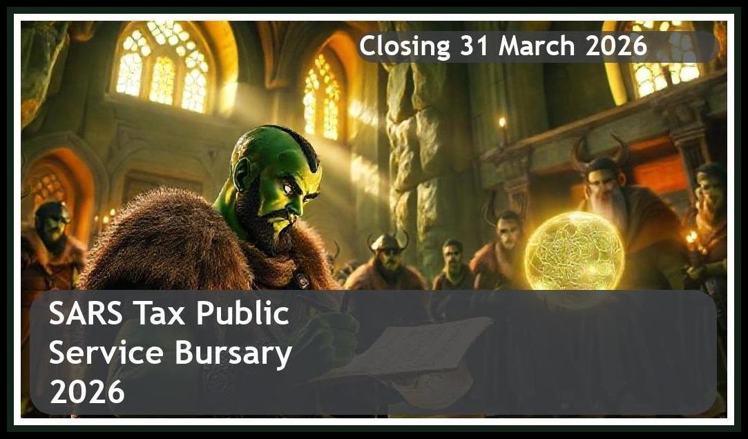 SARS Tax & Public Service Bursary 2026 – Closing Date: 31 March 2026 – Apply Now!