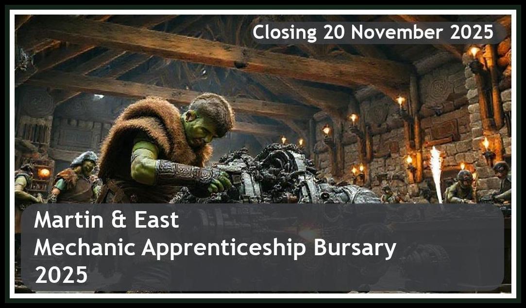 Martin & East Diesel Mechanic Apprenticeship Bursary 2025 – Closing Date: 20 November 2025 Apply Now!