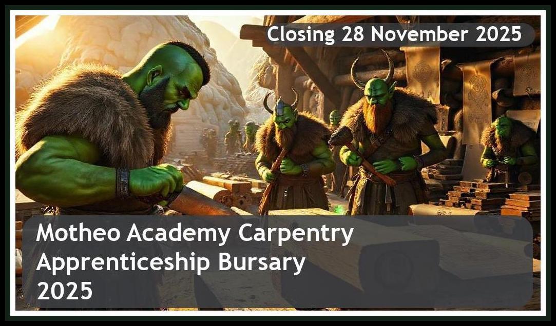 Motheo Academy Carpentry Apprenticeship Bursary 2026 – Closing Date: 28 November 2025 Apply Now!