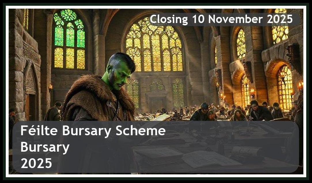 Féilte Bursary Scheme Bursary 2025 – Closing Date: 10 November 2025 Apply Now