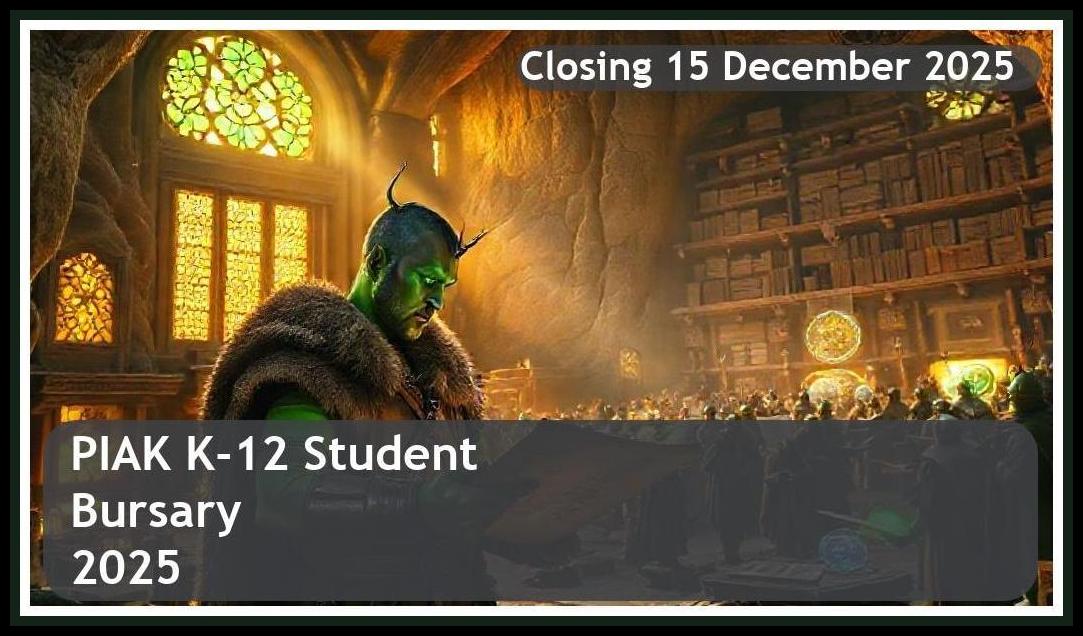 PIAK K-12 Bursary 2025 – Closing Date: 15 December 2025 – Fund Your K-12 Future!