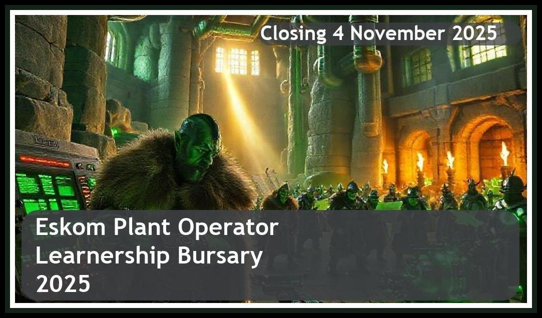 Eskom Plant Operator Learnership Bursary 2025 – Closing Date: 4 November 2025 Apply Now!